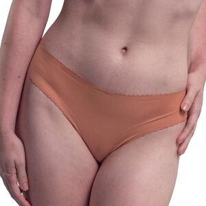 Nude Barre Size XL Scalloped Edge Seamless Thong Color 9am Moonshine Peach